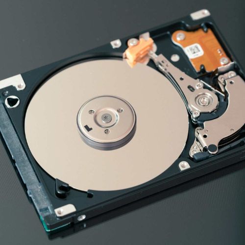 An internal image of an HDD ( Hard disk drive)