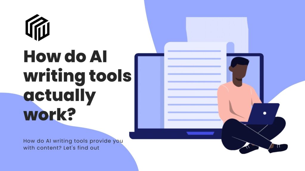 AI Writing Tools blog banner containing a vector image of an AI robot