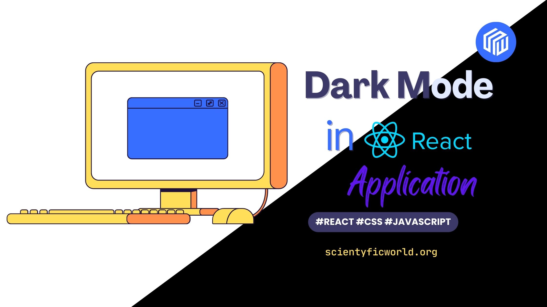 feature image for blog on dark mode in react application