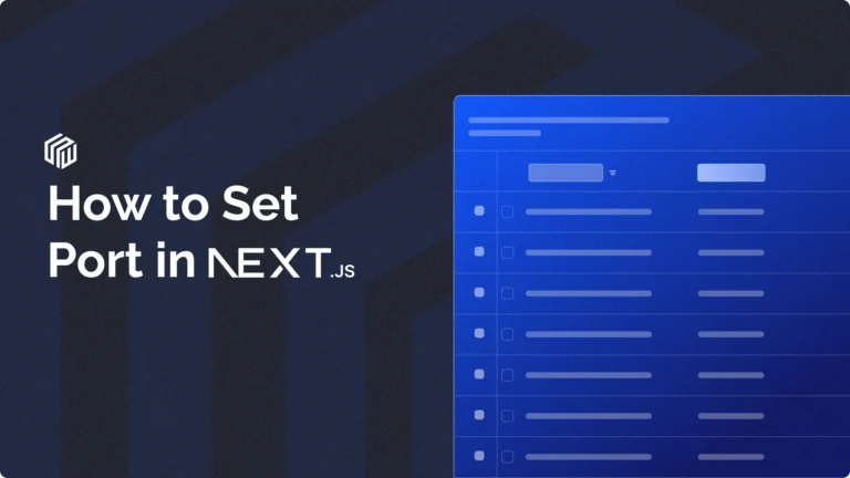 How to Set Port in NextJS blog banner