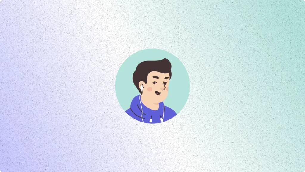 Illustration of a person with headphones