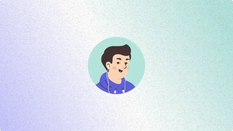 Illustration of a person with headphones