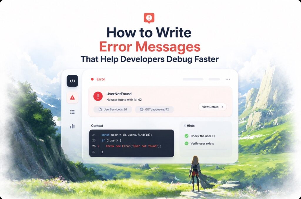 Blog banner for Error Messages That Help Developers Debug Faster
